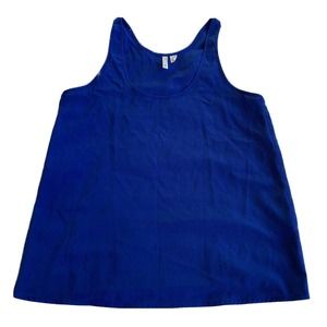 Frenchi Blouse Sz XS Tank Top Royal Blue Sleeveless Womens Chiffon Semi Sheer.